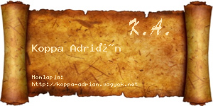 Koppa Adrián névjegykártya
