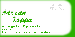 adrian koppa business card